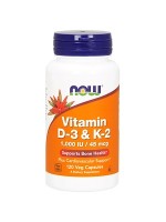 Now Vitamin D-3 & K-2, 120 Vegetable Capsules