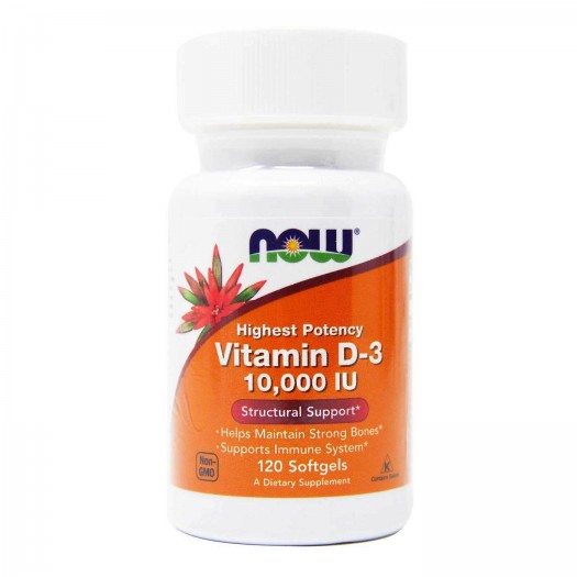 Now Foods, Vitamin D-3, 10,000 IU, 120 Softgels