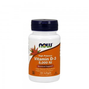 Now Vitamin D-3 High Potency 5,000 IU, 120 Softgels Now Vitamin D-3 High Potency 5,000 IU, 120 Softgels