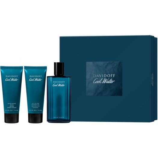 Aroma Davidoff Cool Water  Eau de Toilette + Shower Gel  + After Shave Balm, 125/75/75m