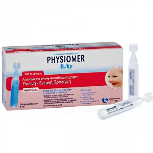 PHYSIOMER Unidoses Baby Sterile Solution For Nose and Eyes, 30x5ml
