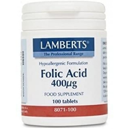 Lamberts Folic Acid 400mg, 100 Tablets