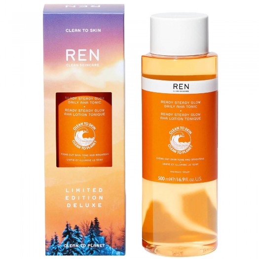 Ren Clean Skincare Limited Edition Deluxe Ready Stedy Glow Daily Aha Tonic, 500ml