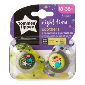 Tommee Tippee Night time orthodontic soothers 18-36m, 2pcs Tommee Tippee Night time orthodontic soothers 18-36m, 2pcs