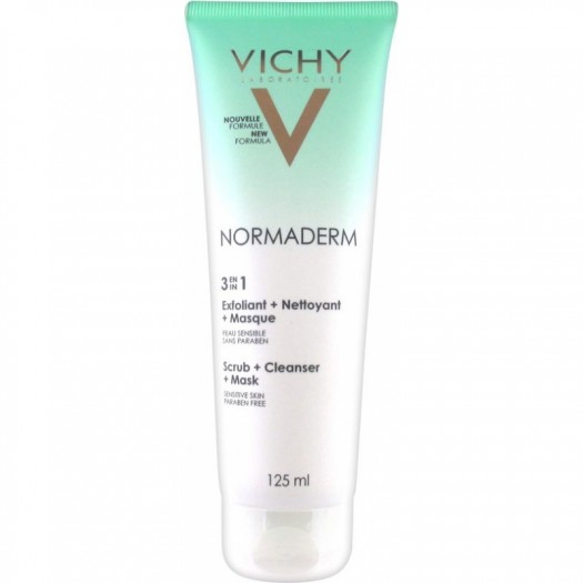 Vichy Normaderm 3 in 1 - Scrub + Cleanser + Face mask, 125ml