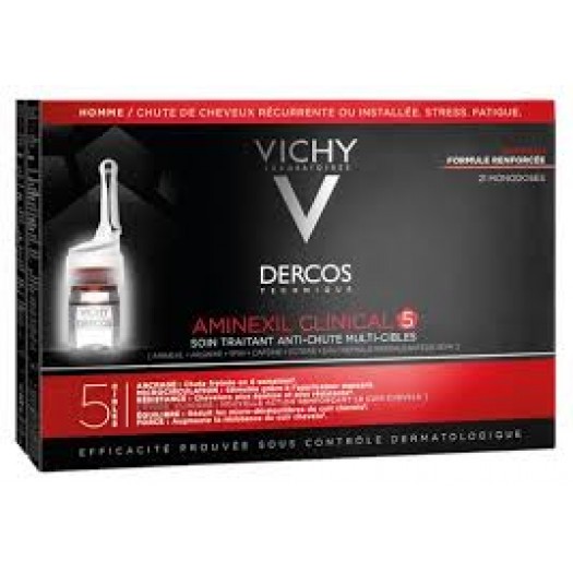 Vichy Dercos Aminexil Clinical 5 for Men, 21 x 6ml