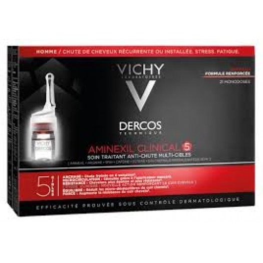Vichy Dercos Aminexil Clinical 5 for Men, 21 x 6ml