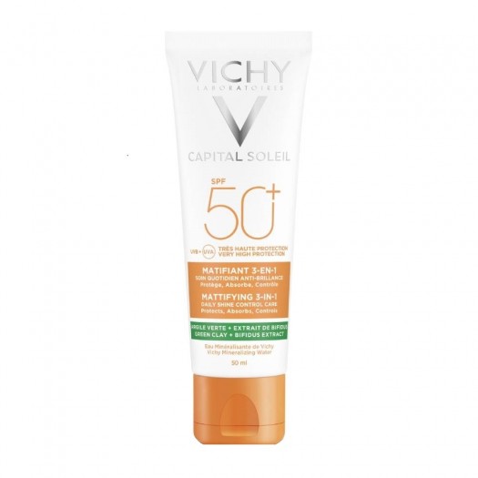 Vichy sun Capital Soleil Mattifying 3 in 1 Daily Shine Control Care SPF 50+ Face Sunscreen, 50ml