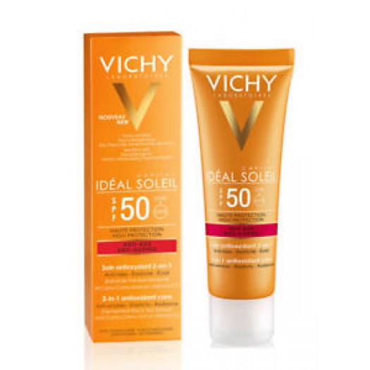 Vichy Sun Ideal Soleil Anti-Aging 3 in 1 SPF 50 Face Sunscreen with Anti-Aging Action, 50ml