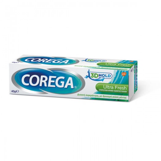 Corega 3D Ultra Fresh Fastening Toothpaste, with cool mint flavor, 40gr