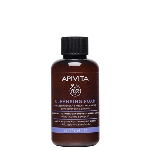 APIVITA Cleansing Creamy Foam Face and Eyes With Propolis and Olive & Lavender, 75ml