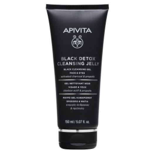 Apivita Cleansing Black Detox Jelly Black Gel With Propolis for Face and Eyes, 150ml