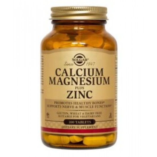 Solgar Calcium Magnesium Plus Zinc, 100 tablets