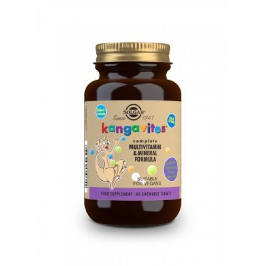 Solgar Kangavites Complete Multivitamin & Mineral Formula berry flavour, 60 Chewable Tablets