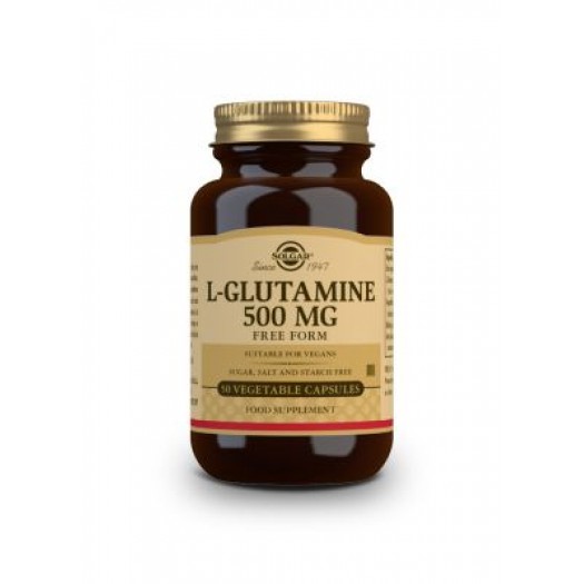 Solgar L-Glutamine 500 MG, 50 Vegetable Capsules