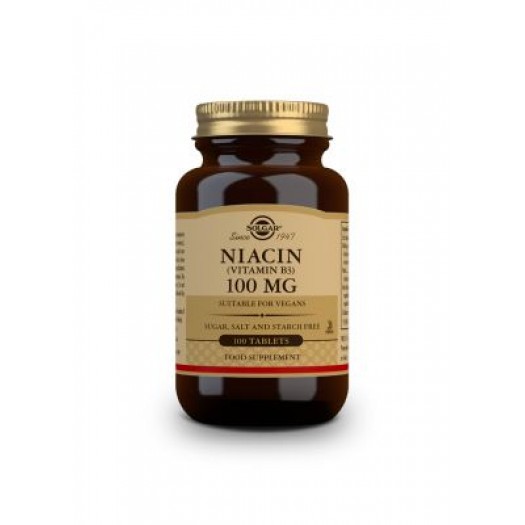 Solgar Niacin (B3) 100 MG, 100 Vegetable Capsules