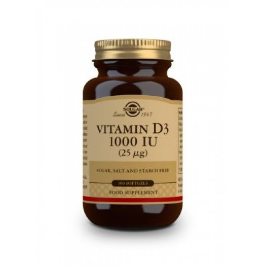 Solgar Vitamin D3 1000 IU, 100 softgels
