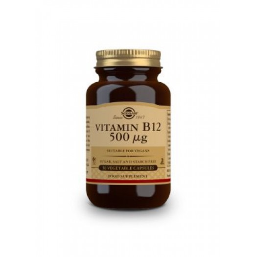 Solgar Vitamin B-12 500 μg, 50 Vegetable Capsules